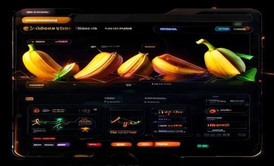 香蕉视频下载工具操作界面截图，黑色背景数据看板展示下载进度条与多线程加速状态，橙金色高亮数字，专业感强